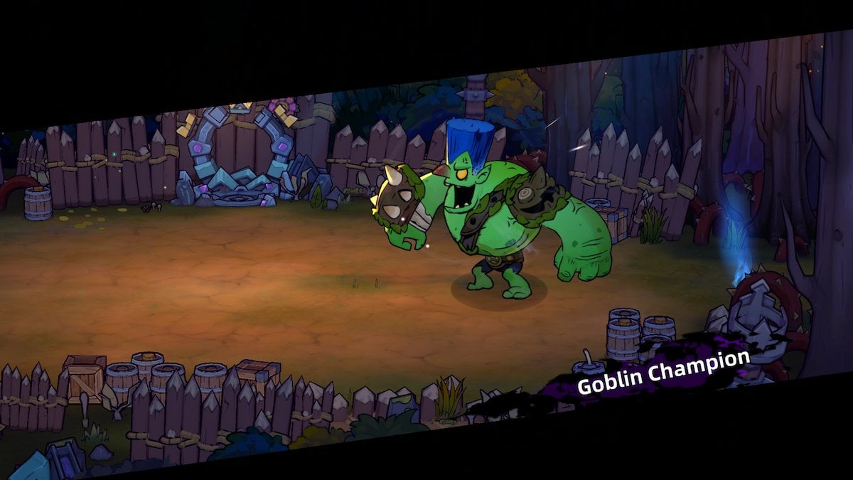 Fighting the Goblin Champion in Lost Castle 2.